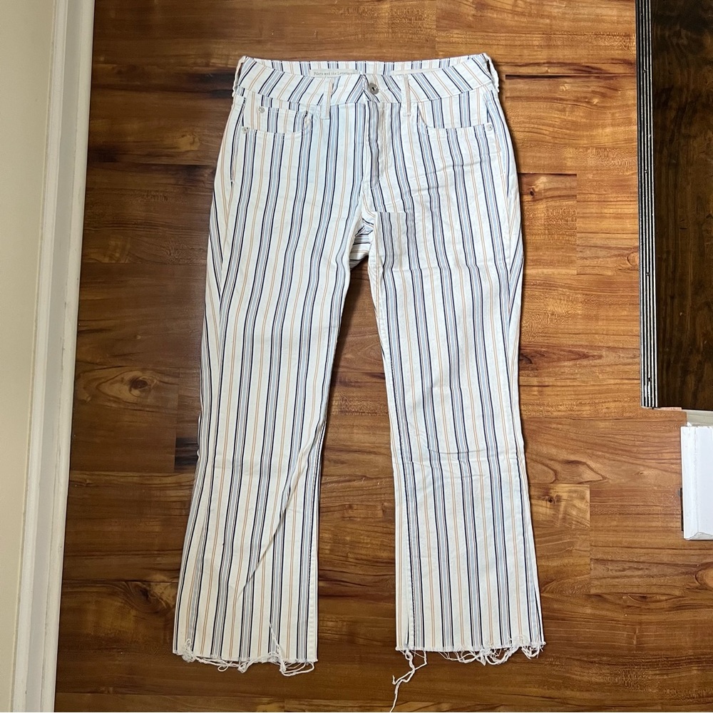 Pilcro by Anthropologie striped high-waist bootcut pants